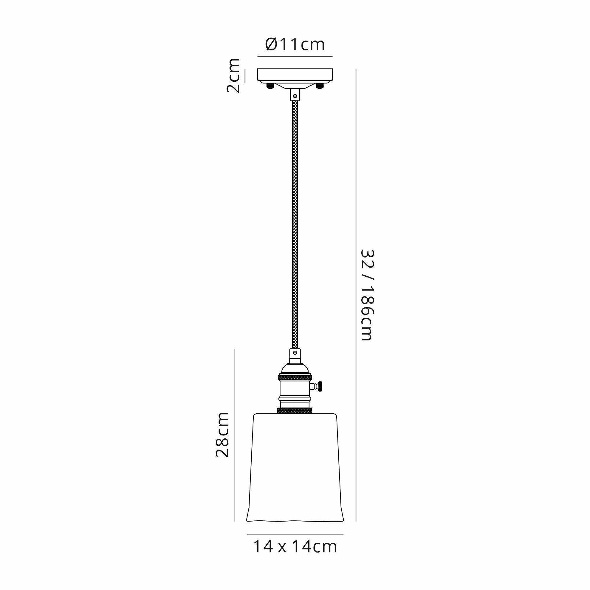 Wilma 1.5m Switched Pendant- Various Finishes