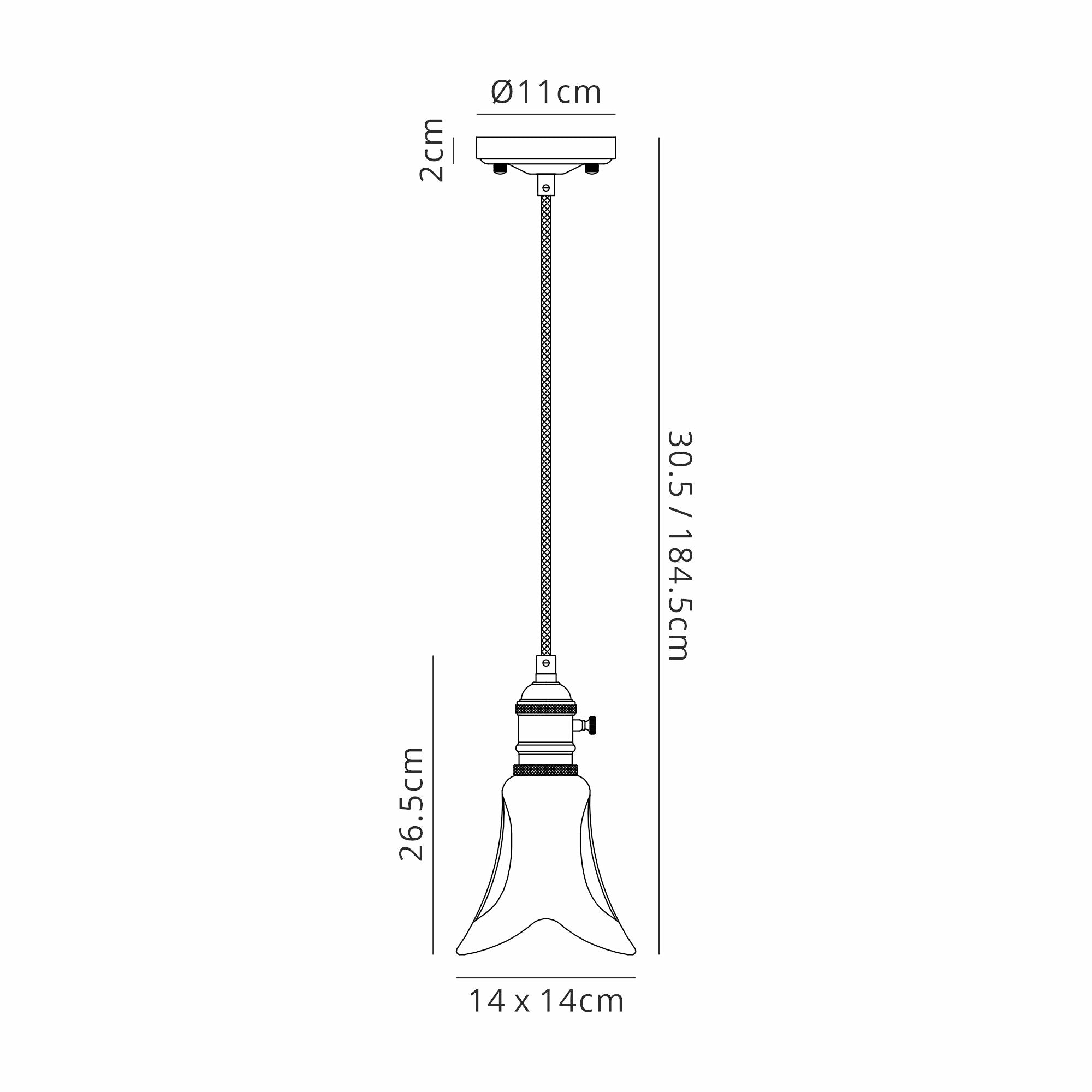 Wilma 1.5m Switched Pendant- Various Finishes