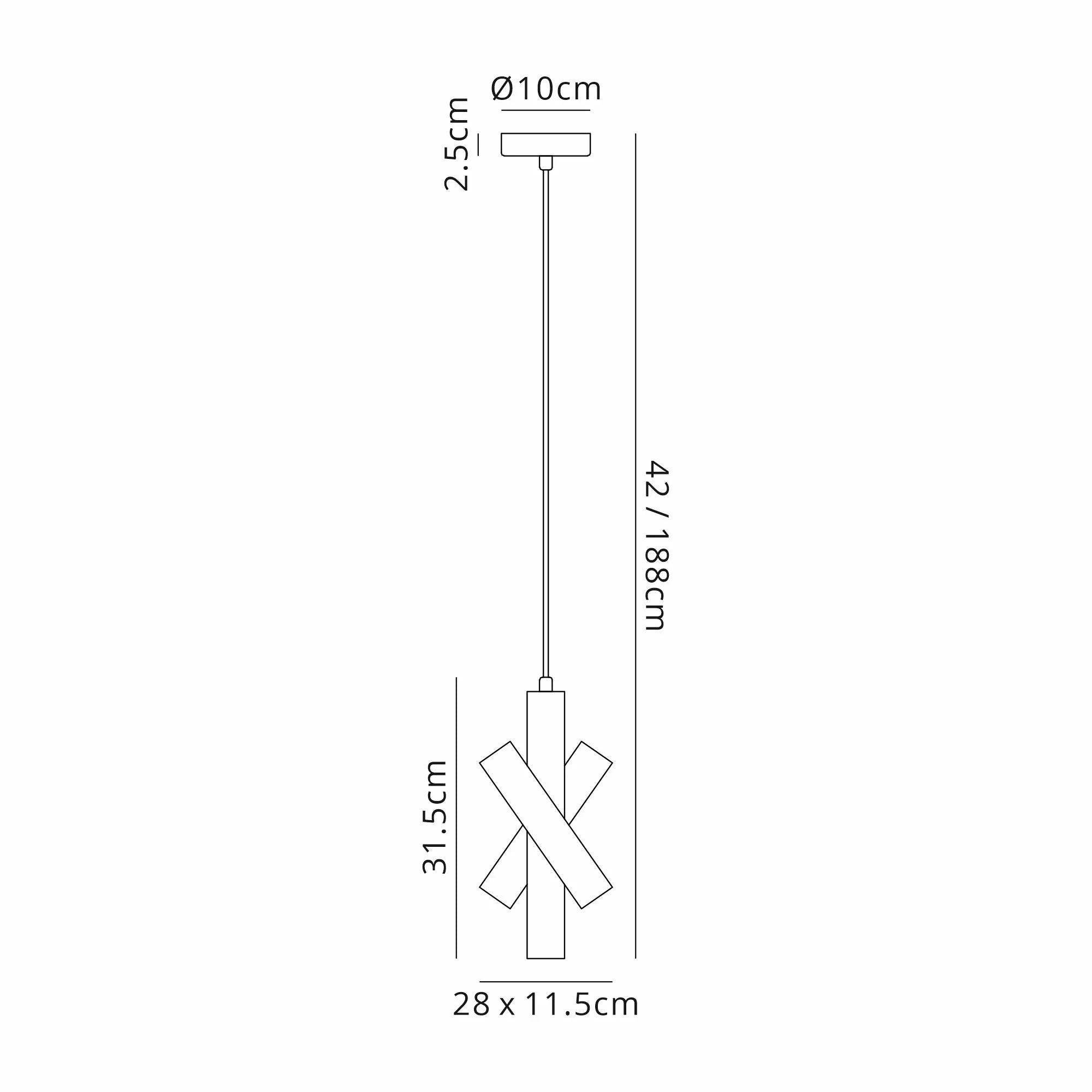 Taverley  3 Arm 5 Light Vertical Adjustable Pendant E27- Gold/ Nickel/ Black Finishes