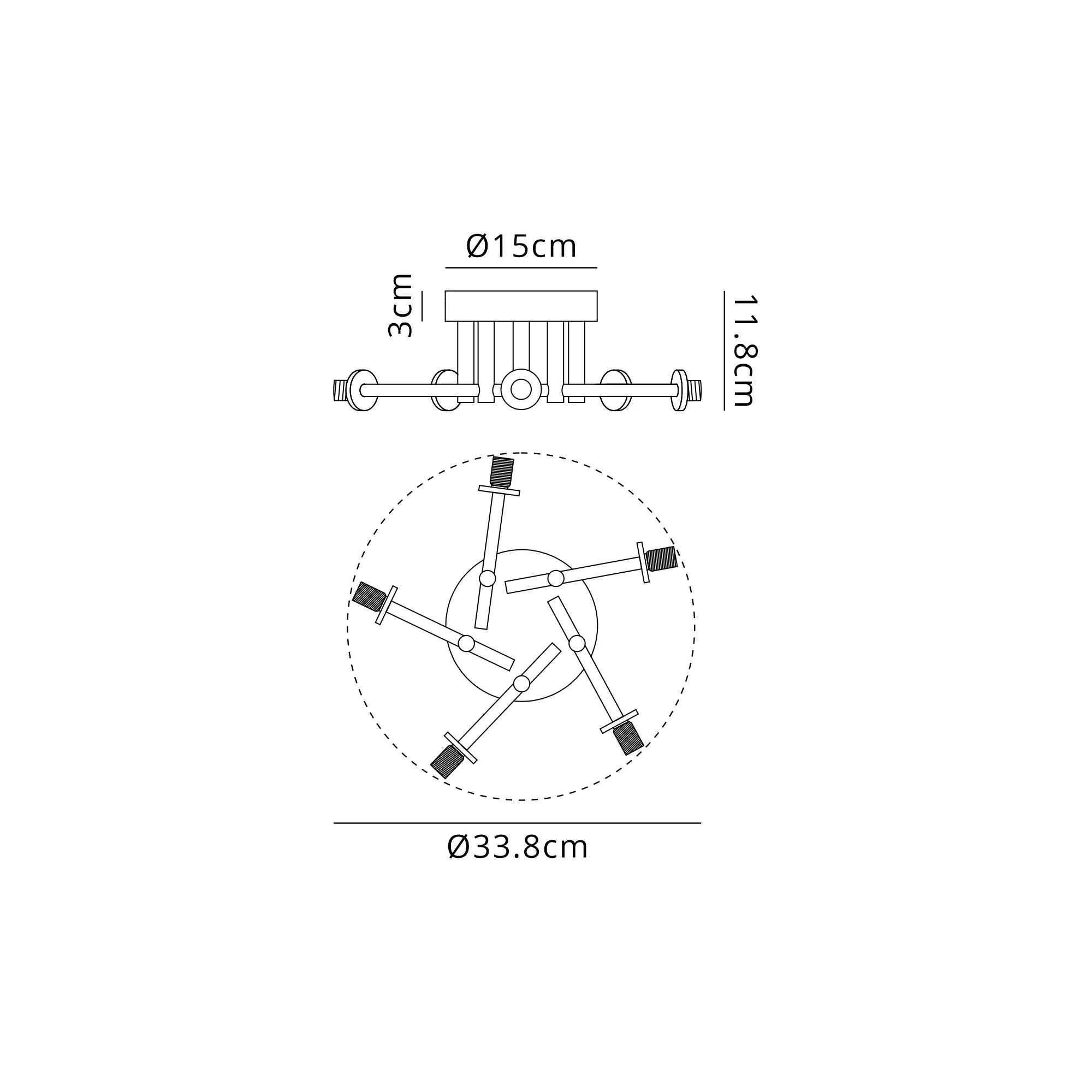 Reagan 5Lt Semi Flush - Brass & Amber
