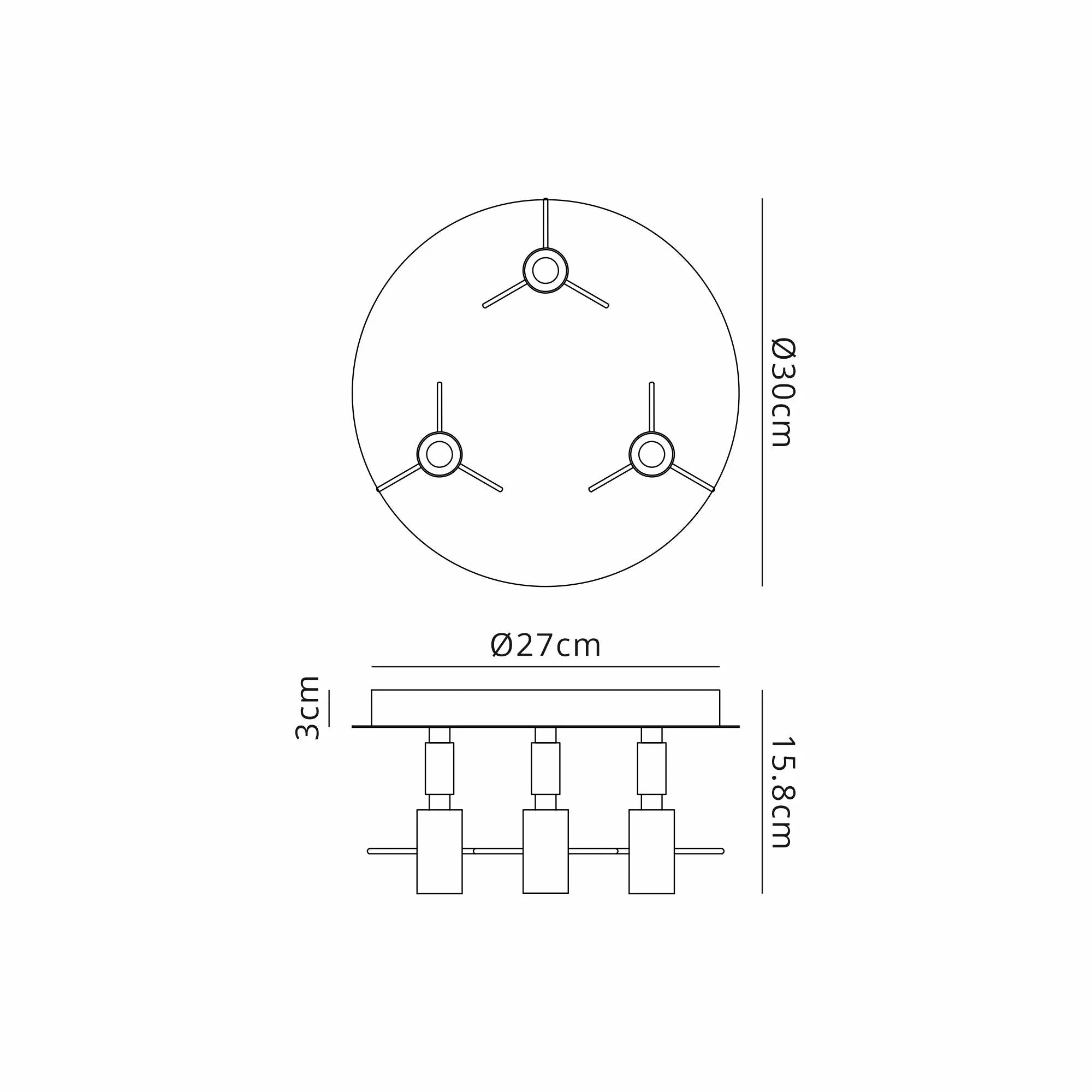 Karlo Semi Flush Bathroom Ceiling Light- Various Finishes