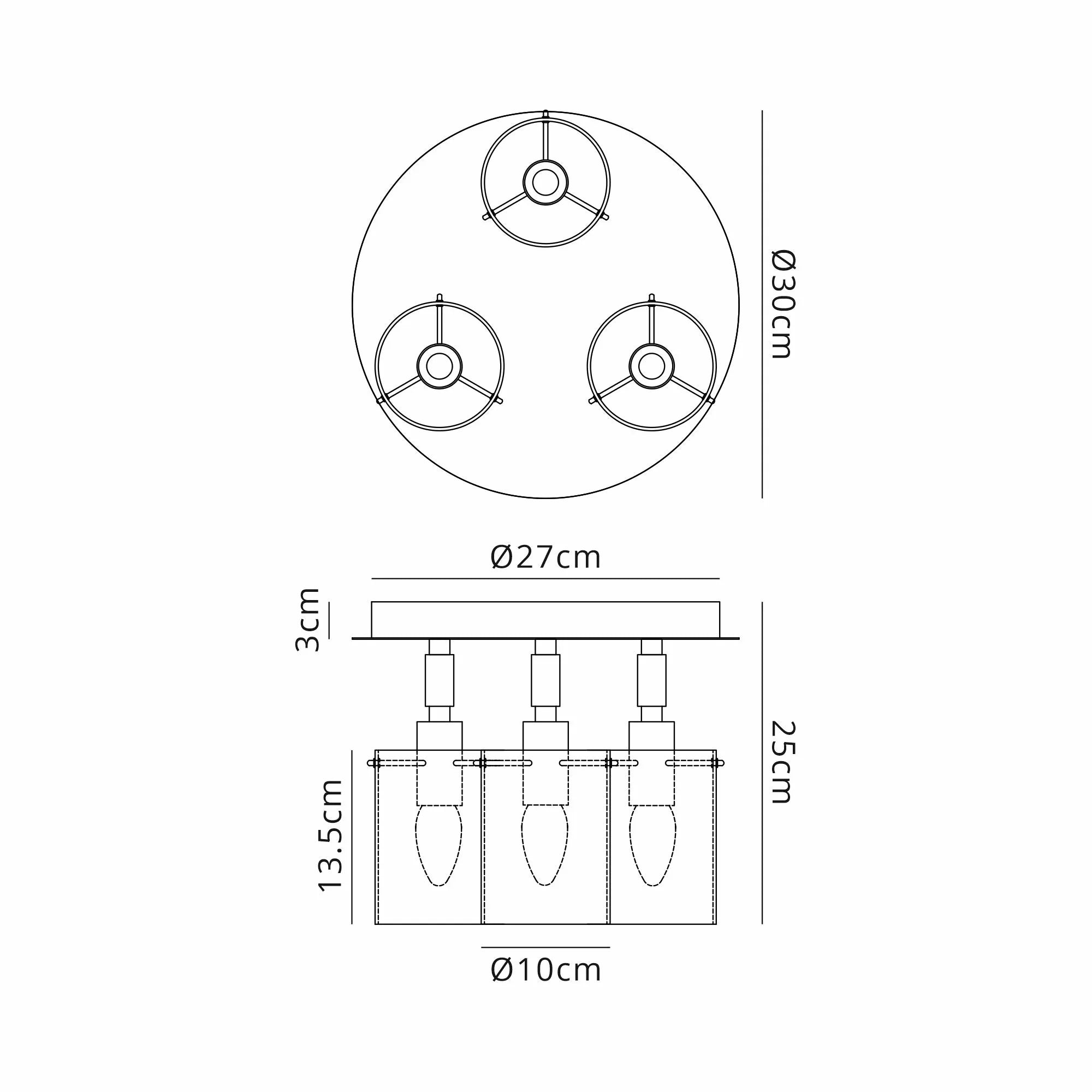 Karlo Semi Flush Bathroom Ceiling Light- Various Finishes