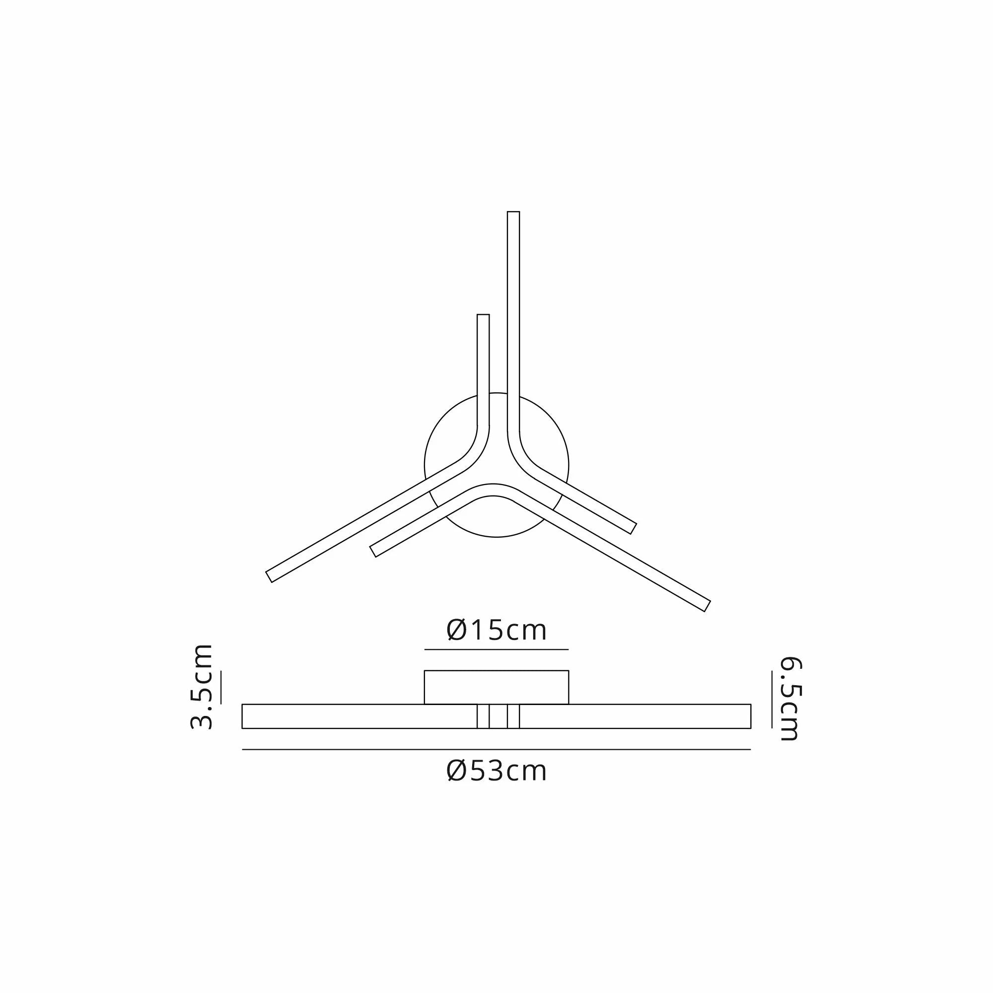 Nambucca 3/4 Arm Flush Ceiling, LED 3yrs Warranty