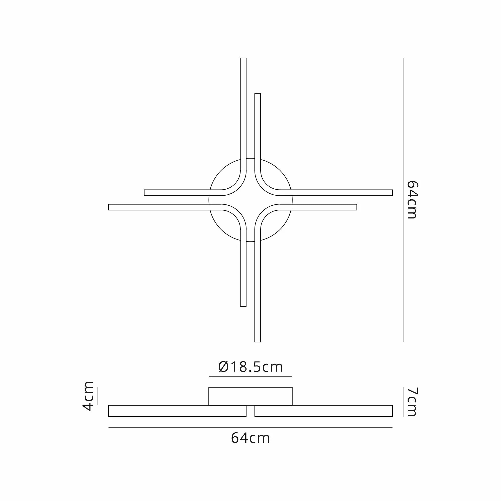 Nambucca 3/4 Arm Flush Ceiling, LED 3yrs Warranty