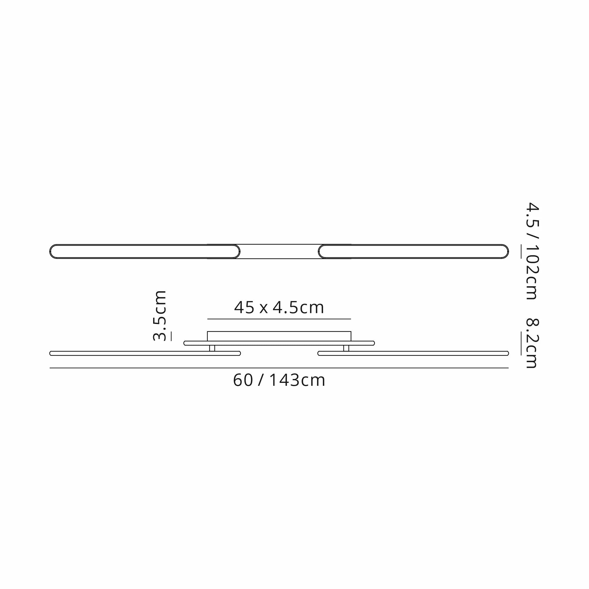 Lien Dimmable/Non Dimm Adjustable 3 Arm Flush Ceiling/Wall Lamp, 24W LED, 4000K, 1200lm