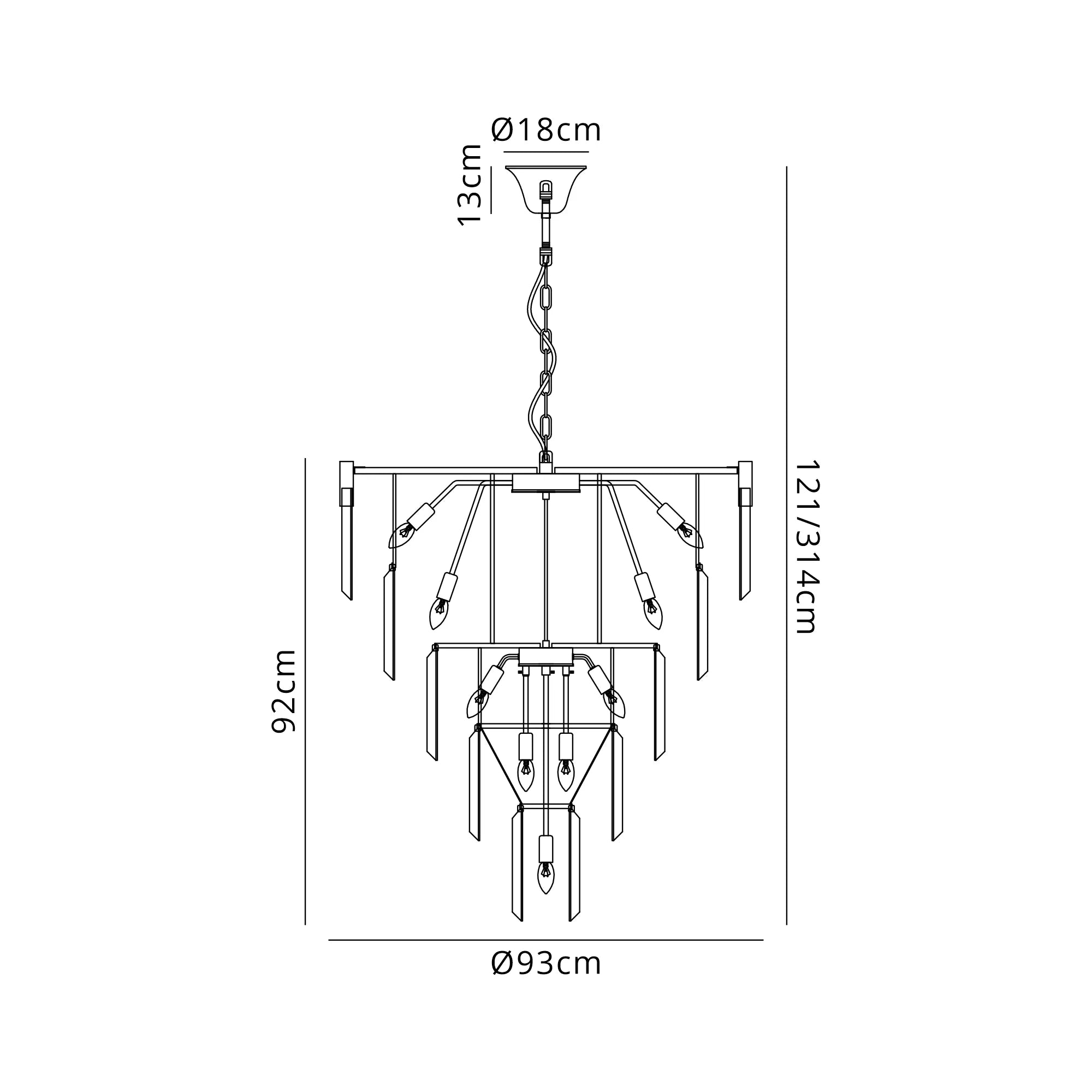 Georgia 96cm 23Lt Pendant Round- Various Finishes