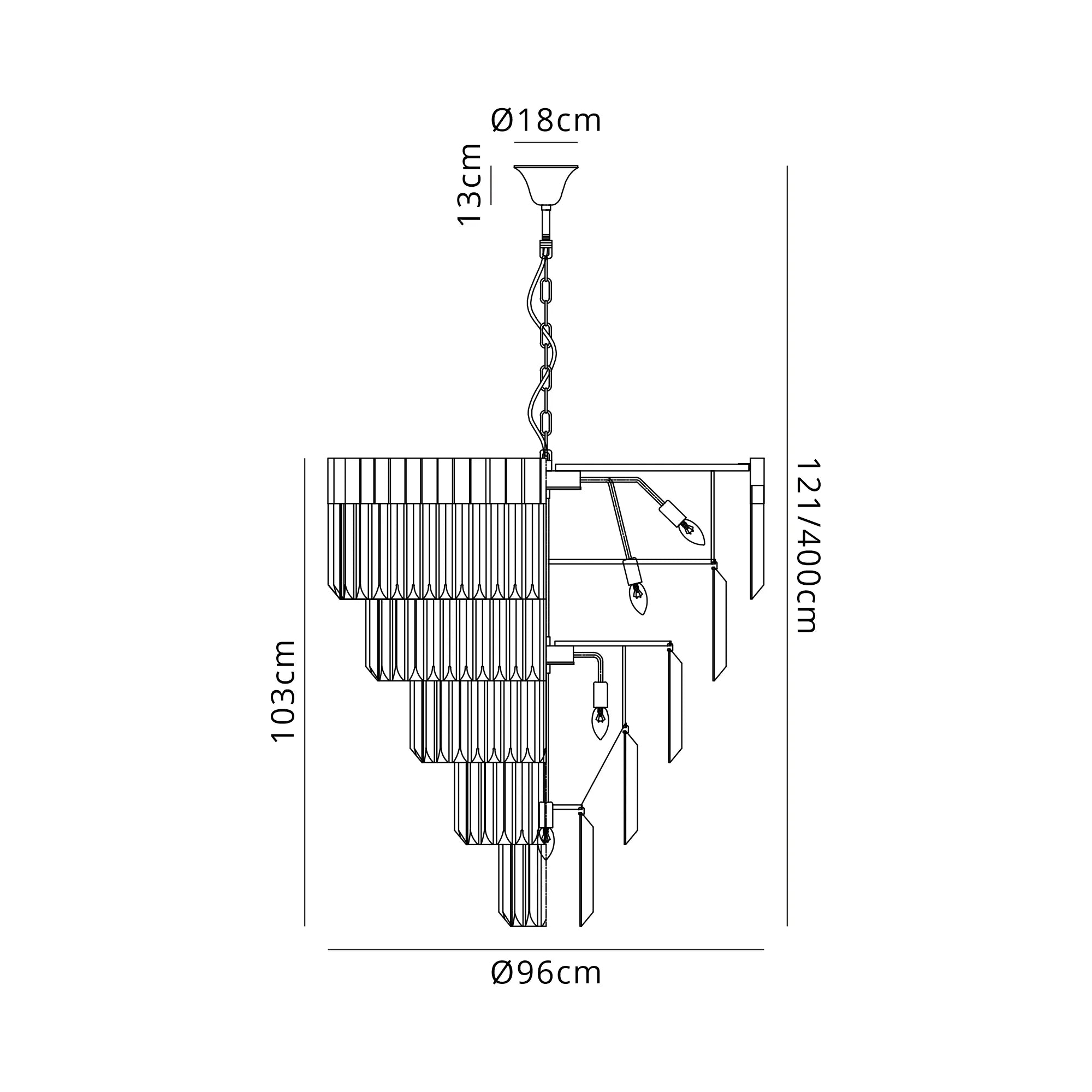 Georgia 96cm 23Lt Pendant Round- Various Finishes