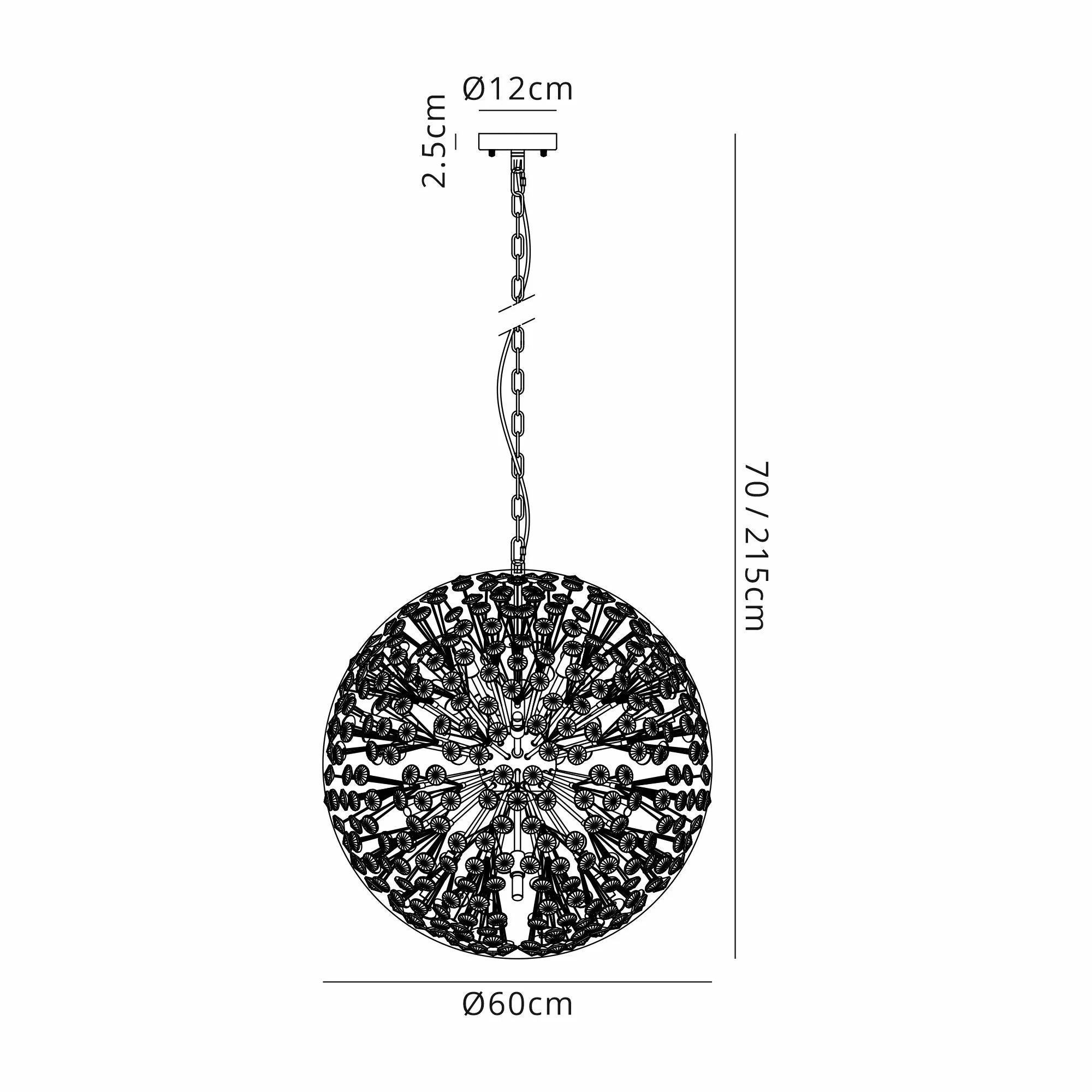 Bellagio Pendant Sphere Centre Ceiling Light