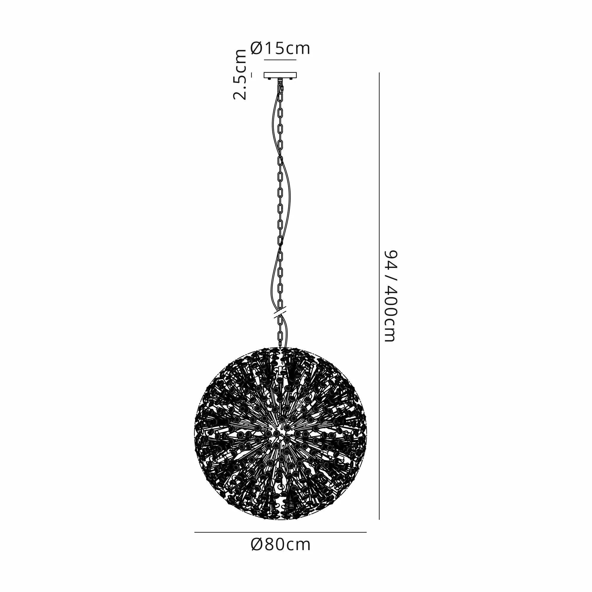 Bellagio Pendant Sphere Centre Ceiling Light