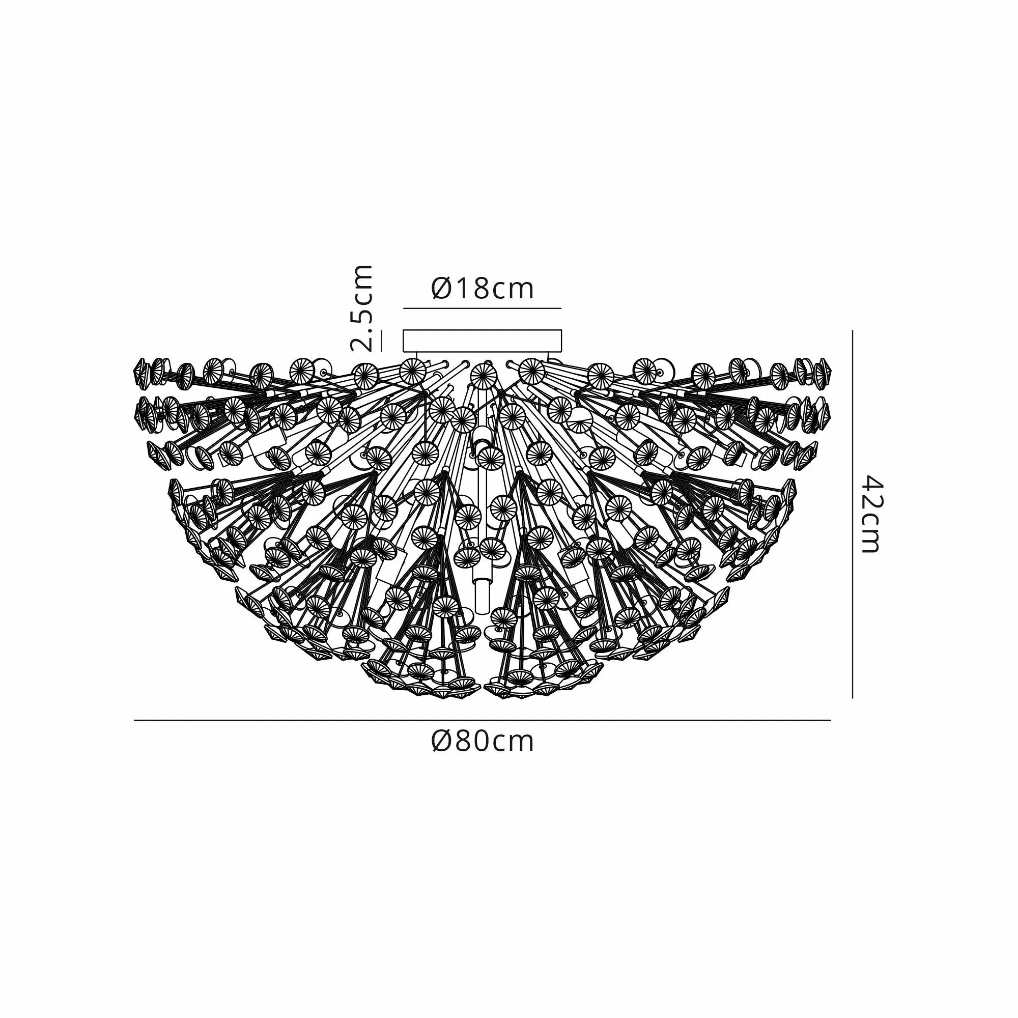 Sophia 11/21 Lt Flush Ceiling Light- Polished Chrome/ French Gold Finishes