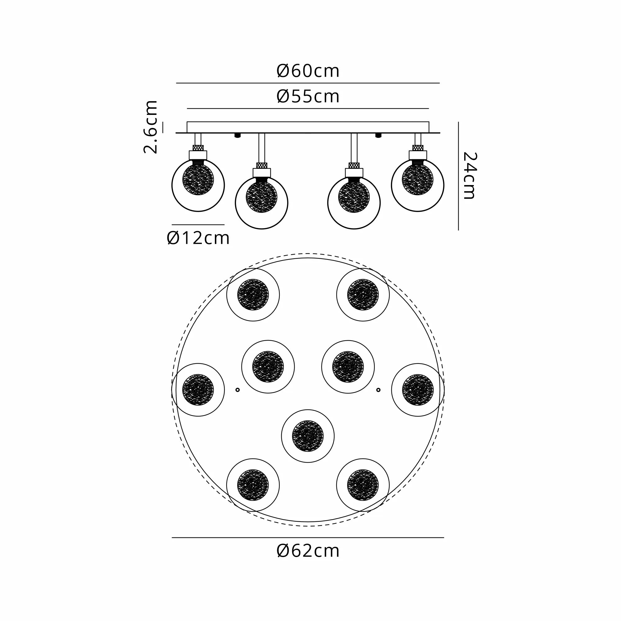 Cassis Round Flush Light- Various Finishes