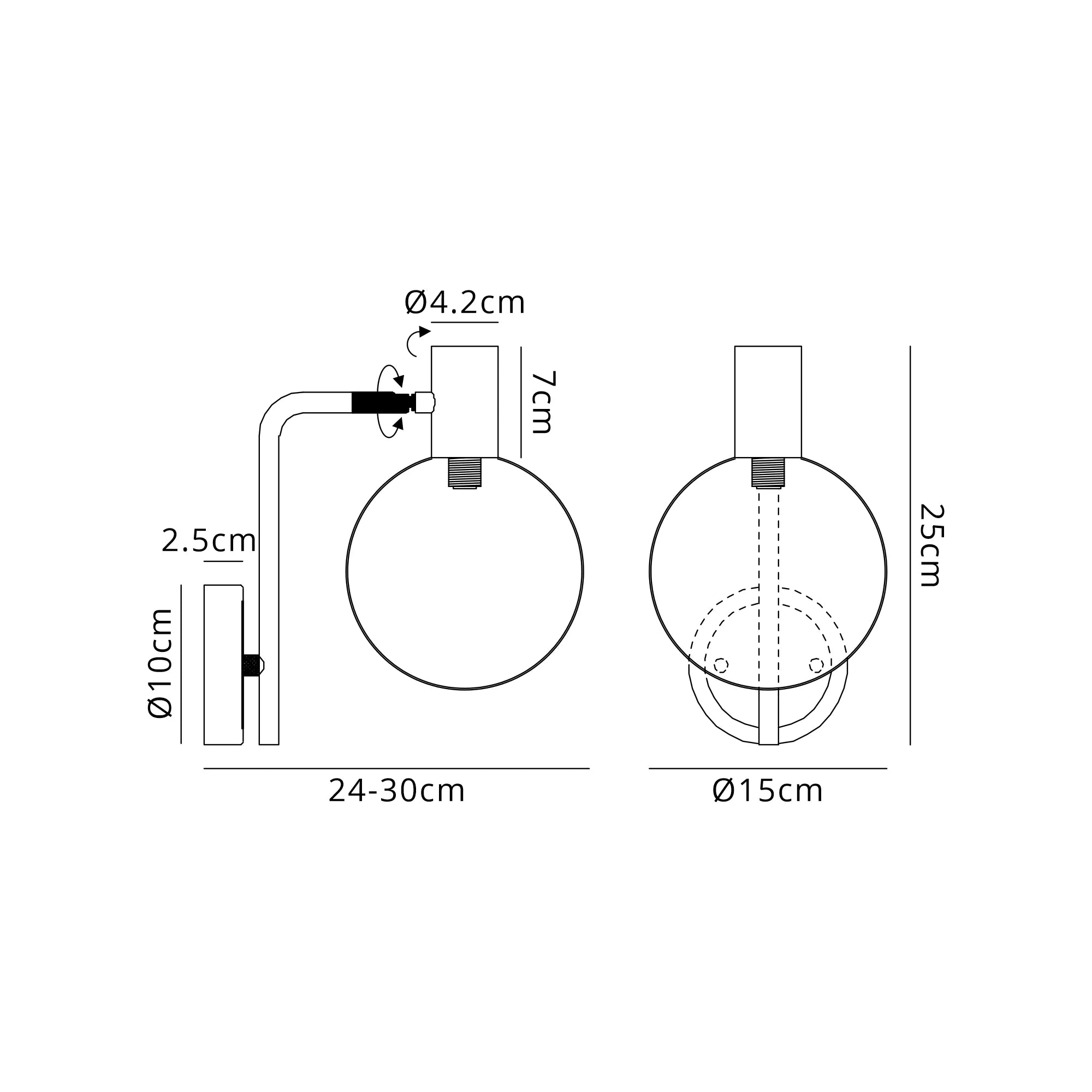 Brantley Wall Light Adjustable Arm- Various Finishes