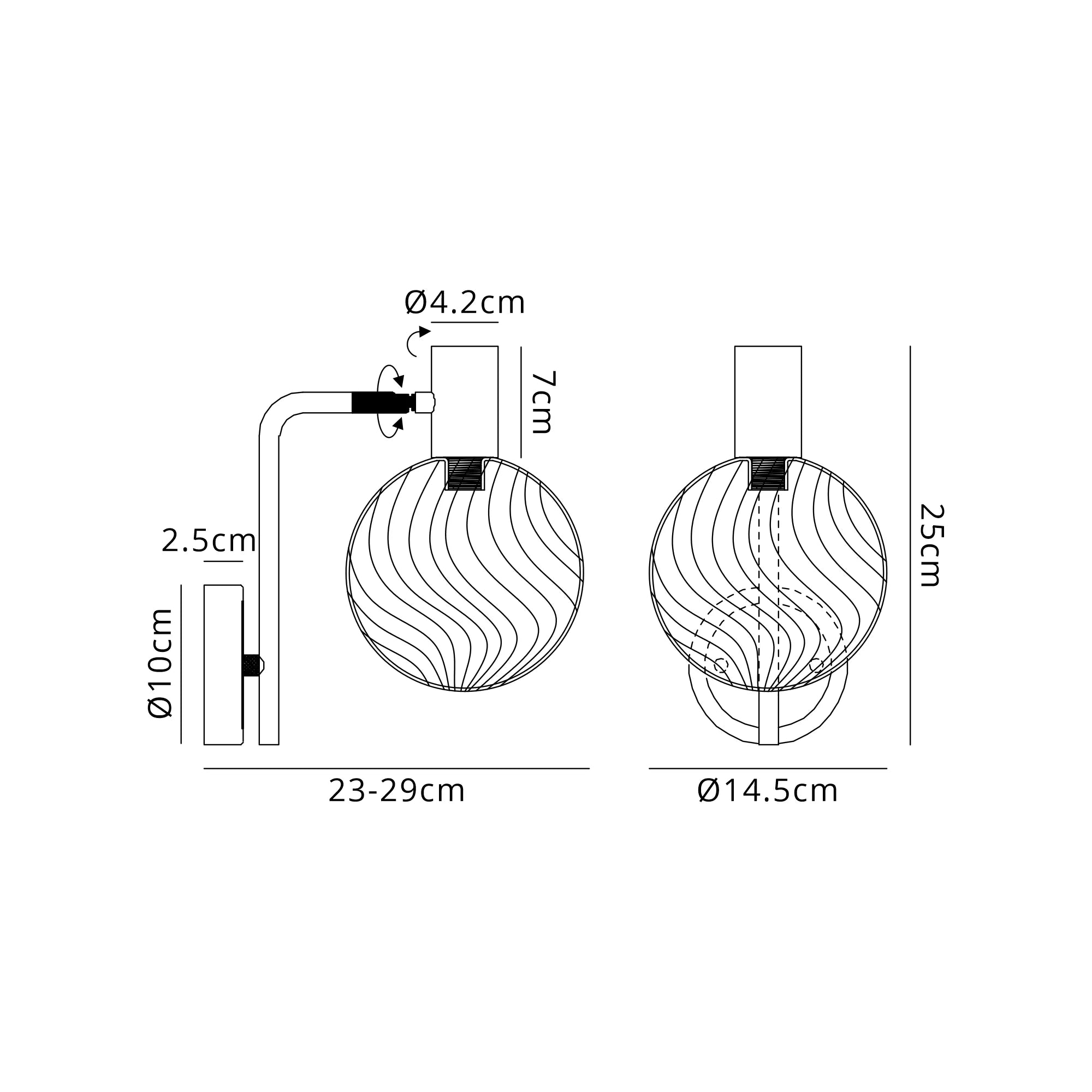 Brantley Wall Light Adjustable Arm- Various Finishes