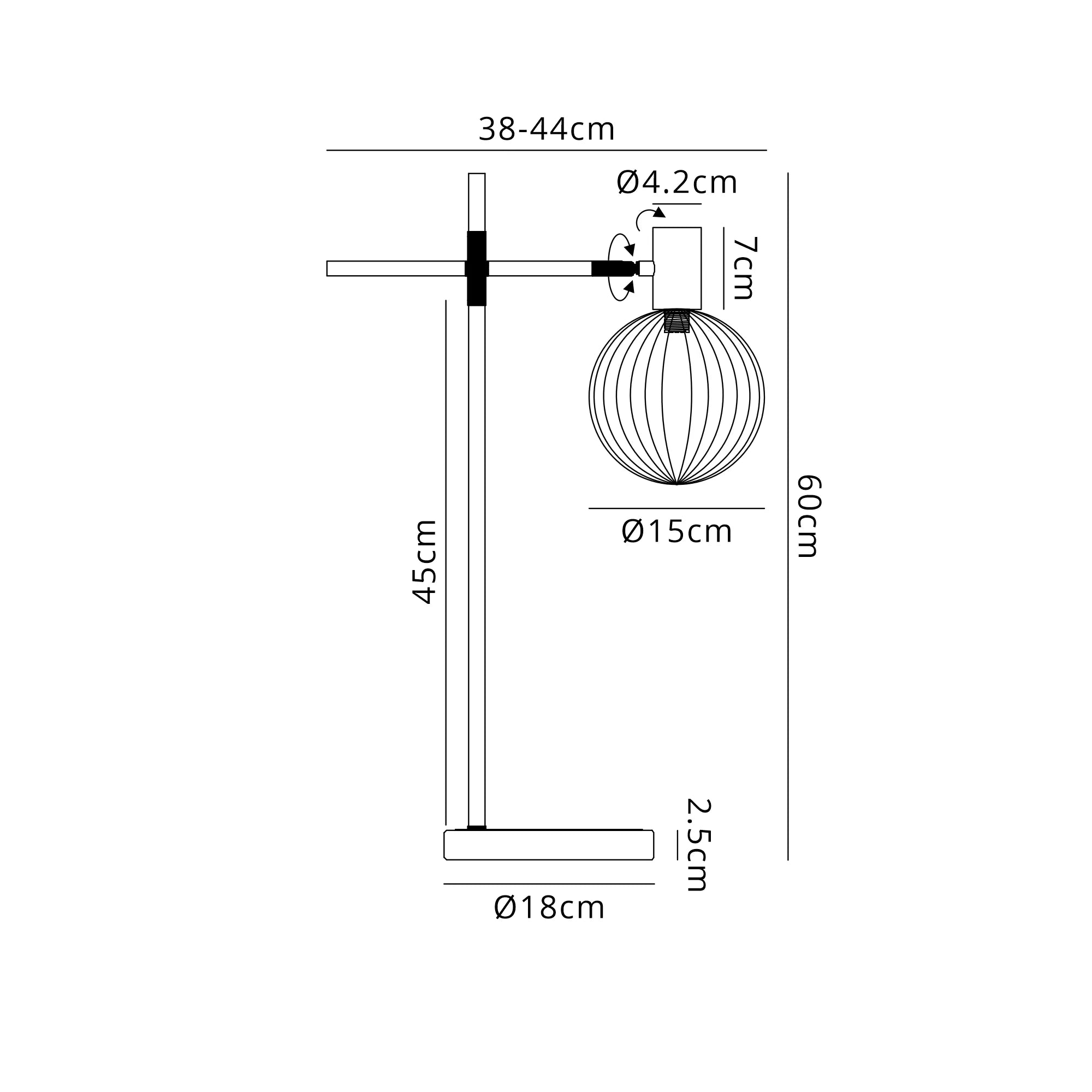 Brantley Table Light Adjustable Arm- Various Finishes