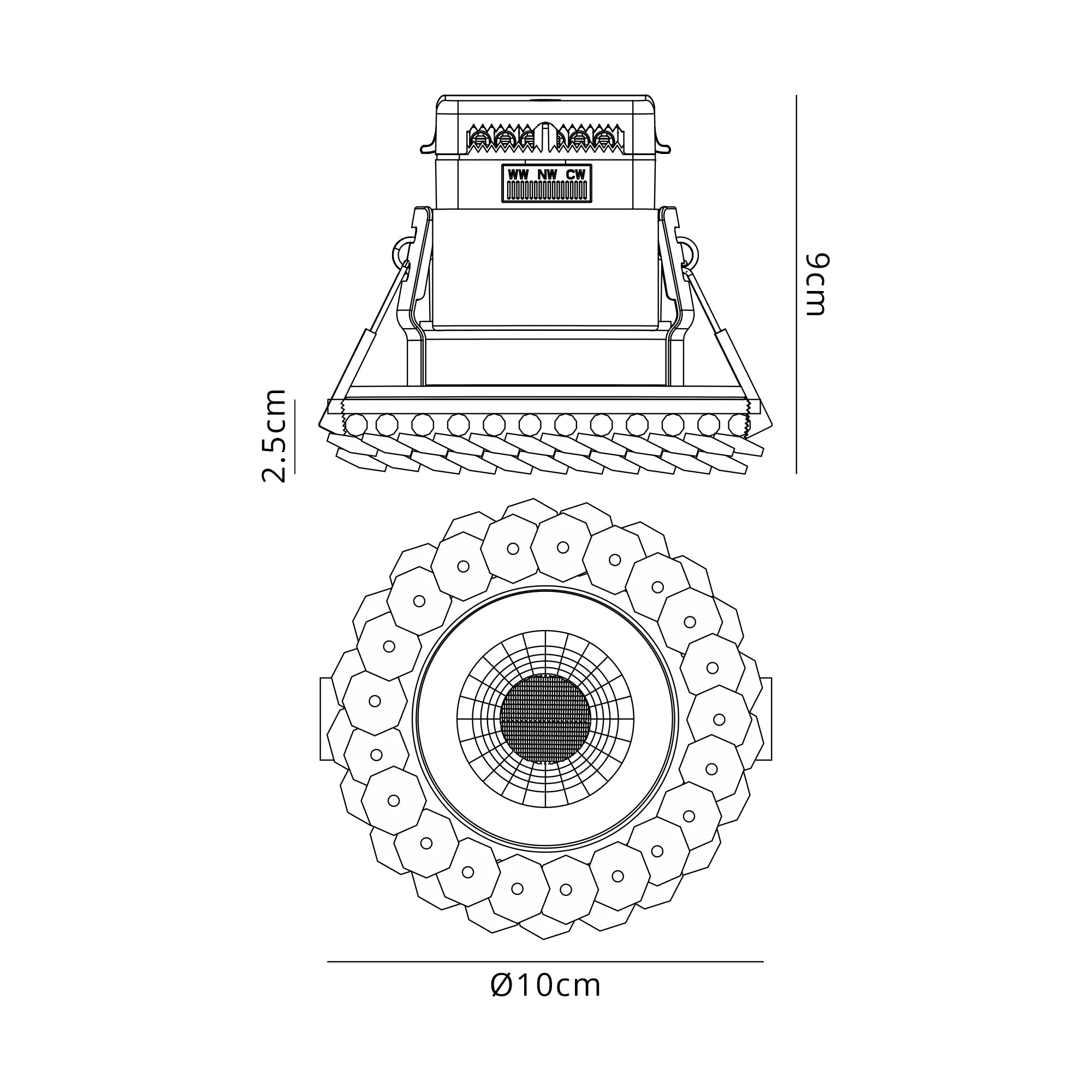 Zarya 8W IP65 Crystal Fire-Rated Downlight - Various Finishes