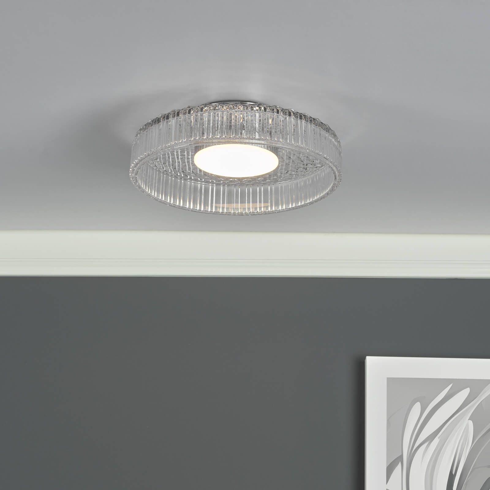 Leena Wall/Ceiling LED Light - Smoked/Clear Glass