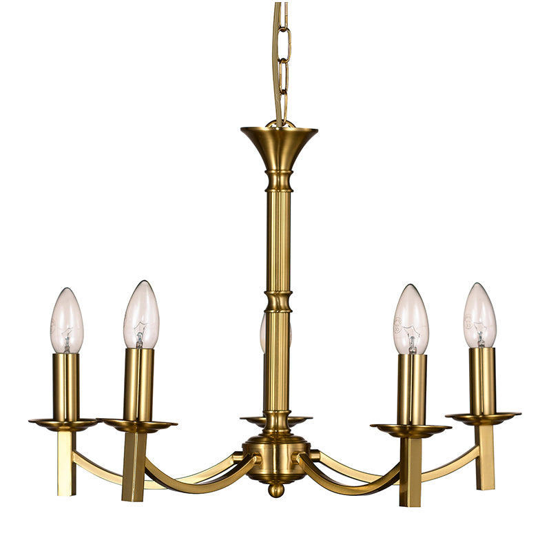 Lugano 5Lt Centre Ceiling Light- Matt Brass/ Antique Brass