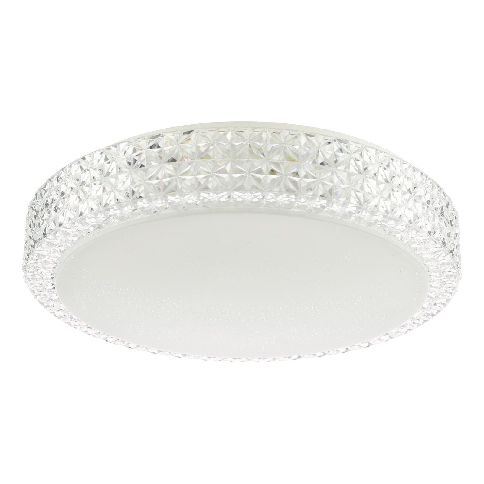 Liana LED Flush Ceiling Light-  Clear Faceted Plastic