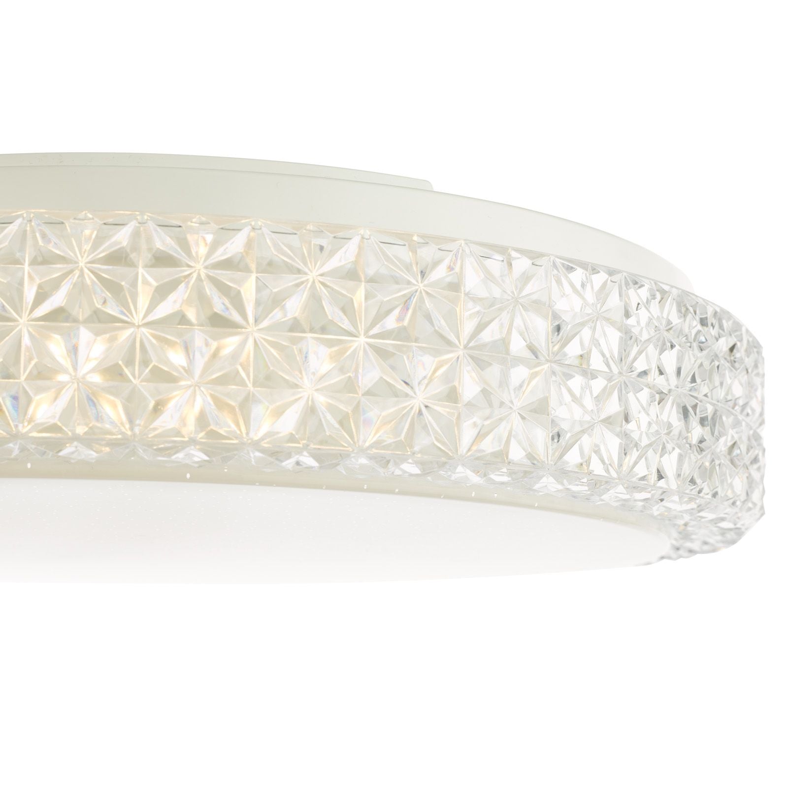 Liana LED Flush Ceiling Light-  Clear Faceted Plastic