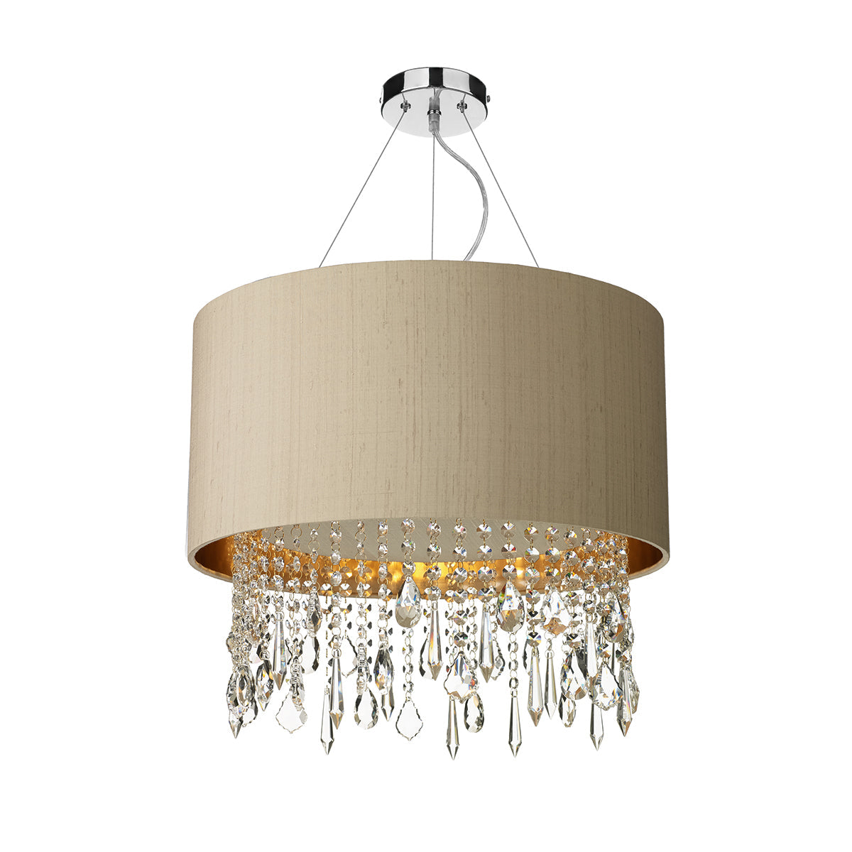 Lizard Pendant With Bespoke Shade And Crystal Droppers E27