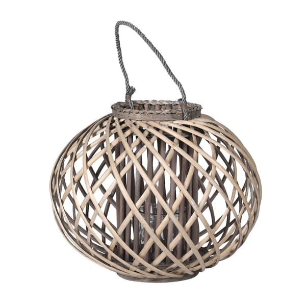 Round Grey Willow Lantern- Christmas Gift