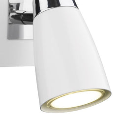 Loft Single Wall Spotlight - Matt White/Satin Polished Chrome