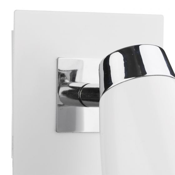 Loft Single Wall Spotlight - Matt White/Satin Polished Chrome