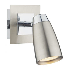 Loft Single Wall Spotlight - Matt White/Satin Polished Chrome