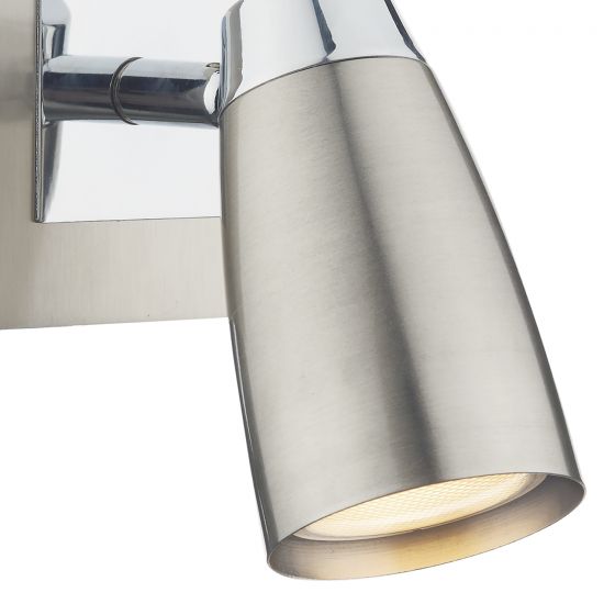 Loft Single Wall Spotlight - Matt White/Satin Polished Chrome