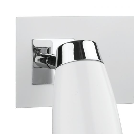 Loft 2Lt Wall Spotlight - Matt White Polished Chrome