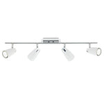 Loft 4 Light Bar Spotlight - Matt White/Satin Polished Chrome