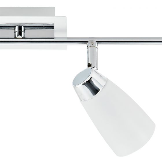 Loft 4 Light Bar Spotlight - Matt White/Satin Polished Chrome