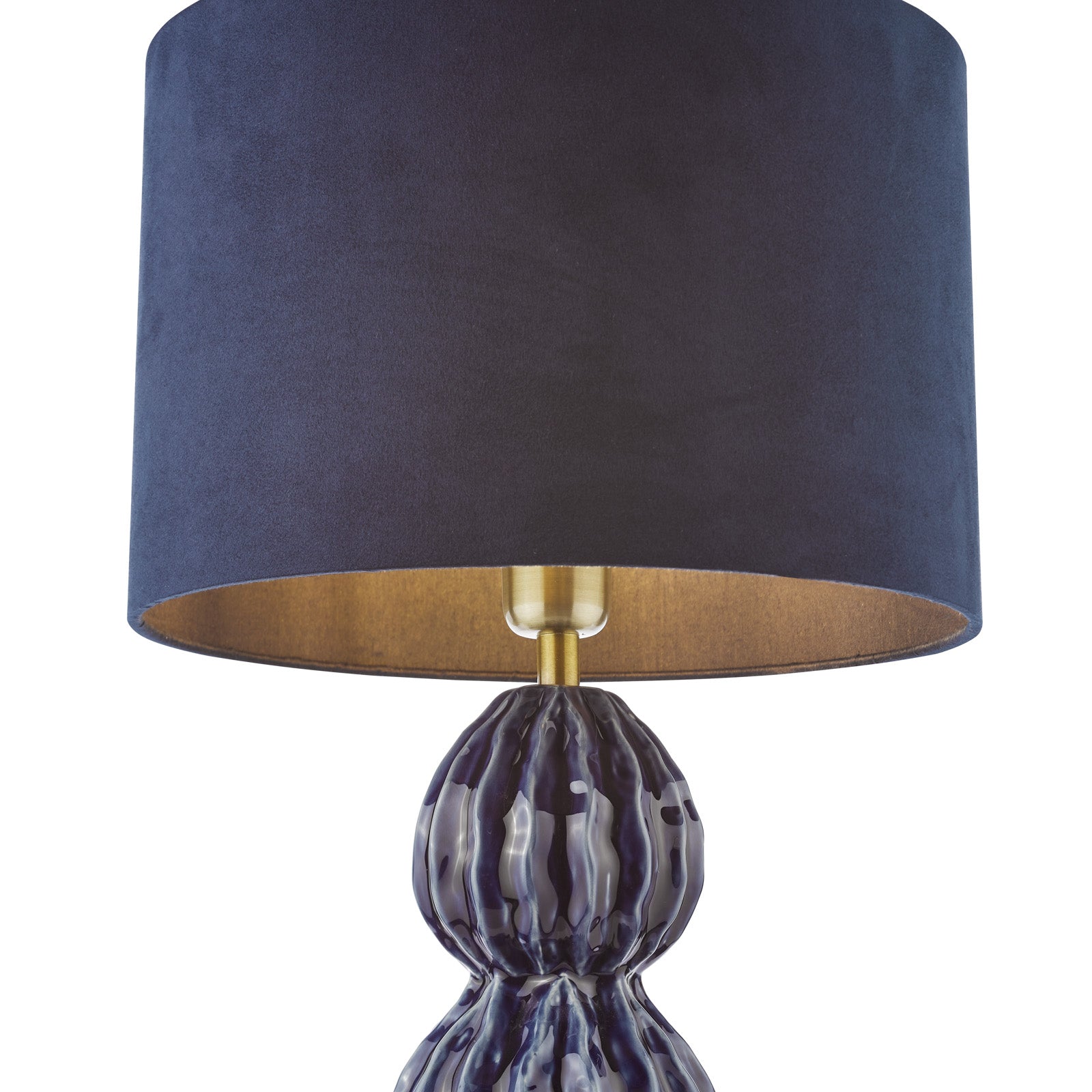 Lorelai Ceramic Table Lamp Blue/Grey With Shade E27