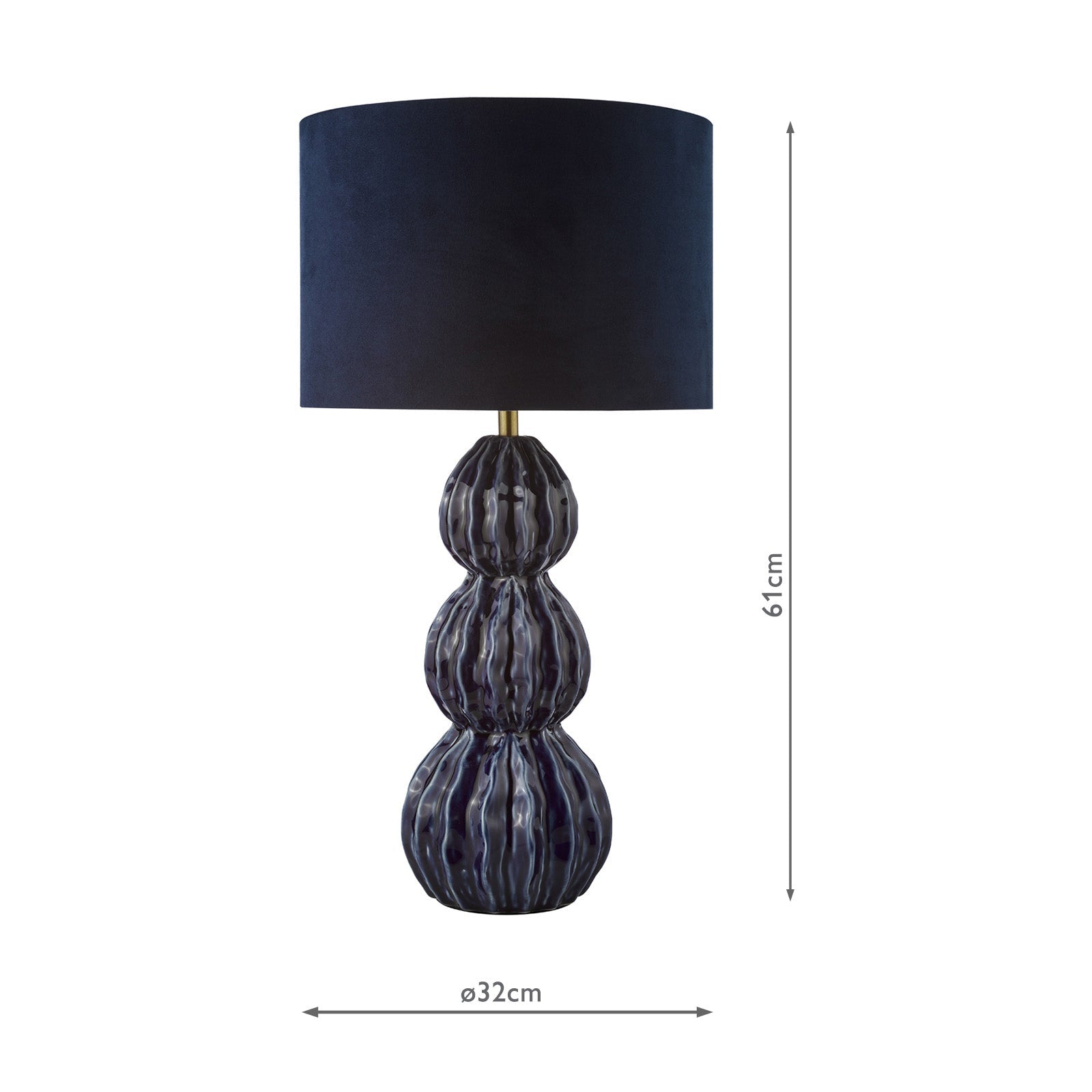 Lorelai Ceramic Table Lamp Blue/Grey With Shade E27