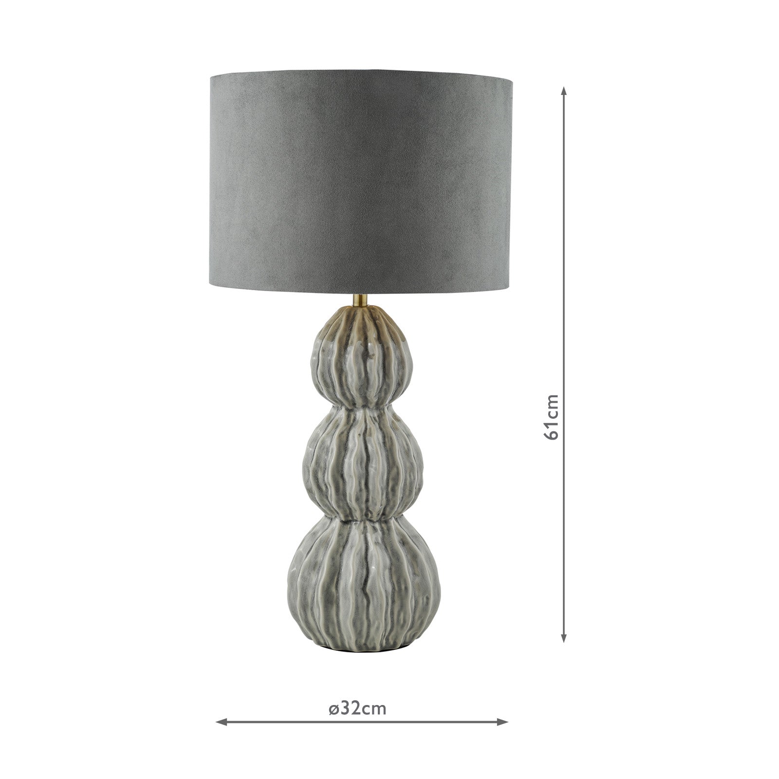 Lorelai Ceramic Table Lamp Blue/Grey With Shade E27