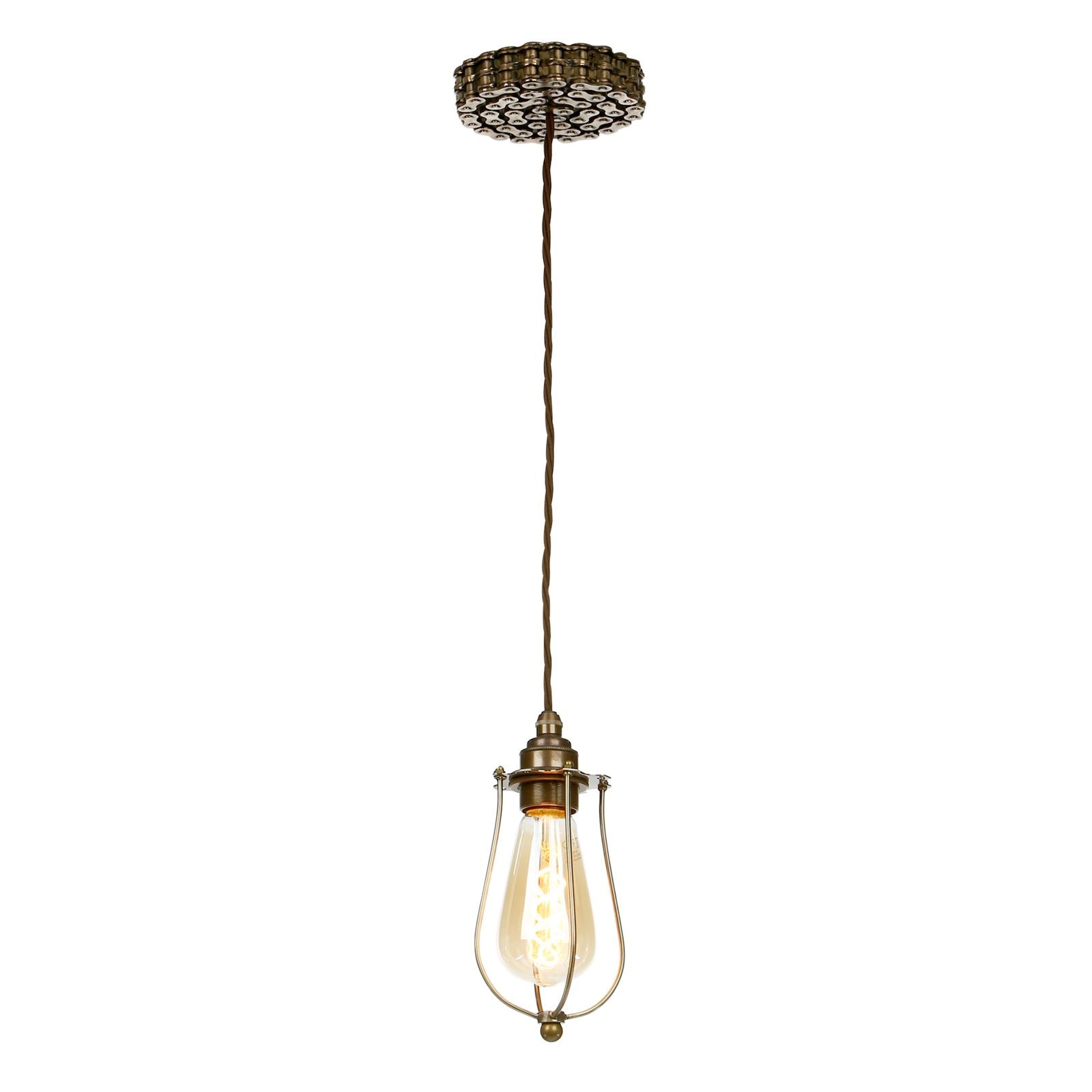 Loxley Single Pendant in Bronze with Cage