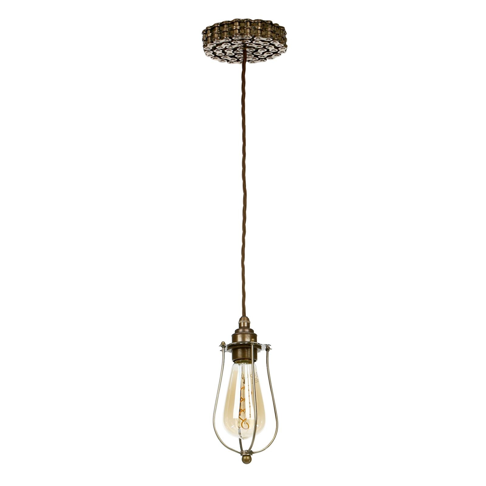 Loxley Single Pendant in Bronze with Cage