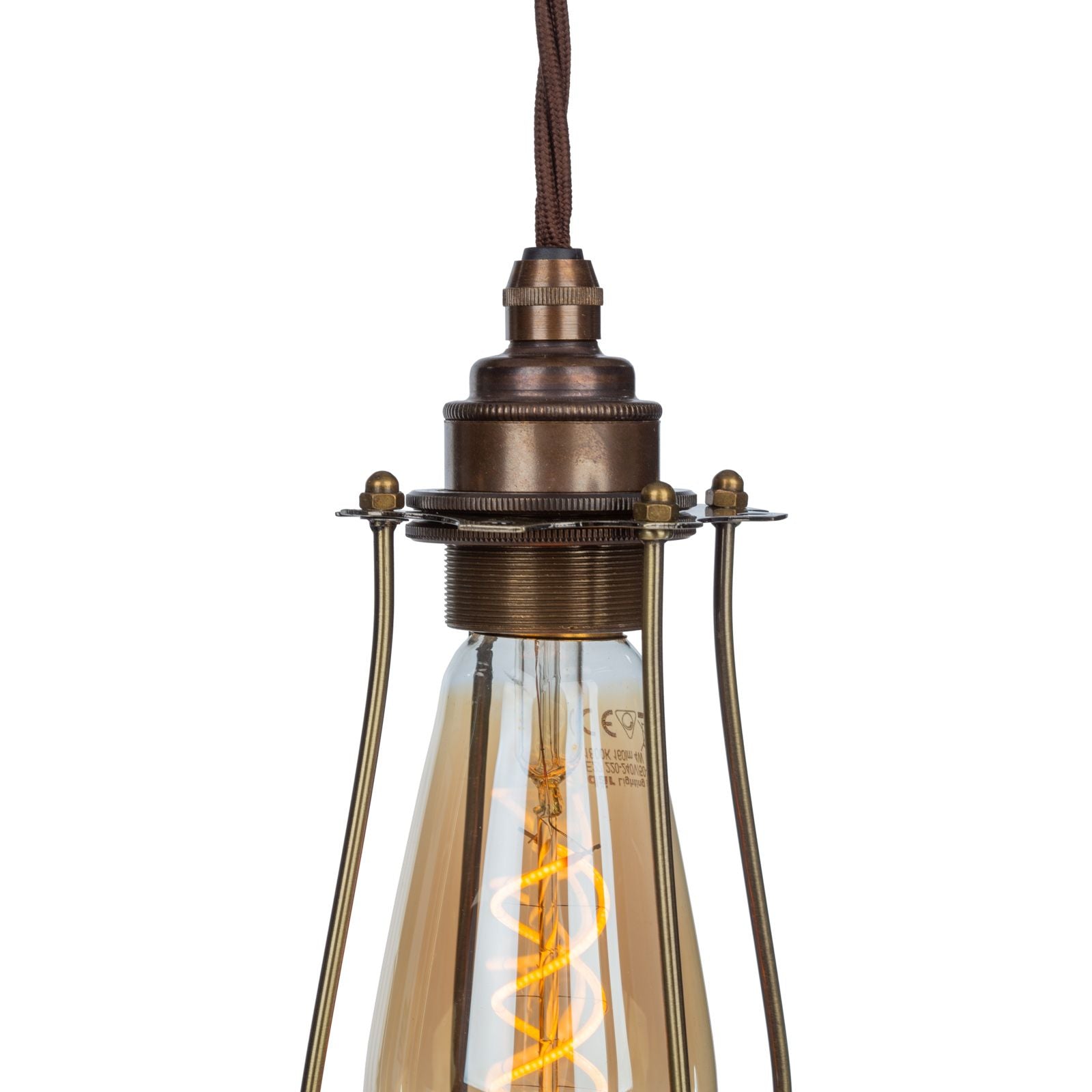 Loxley Single Pendant in Bronze with Cage