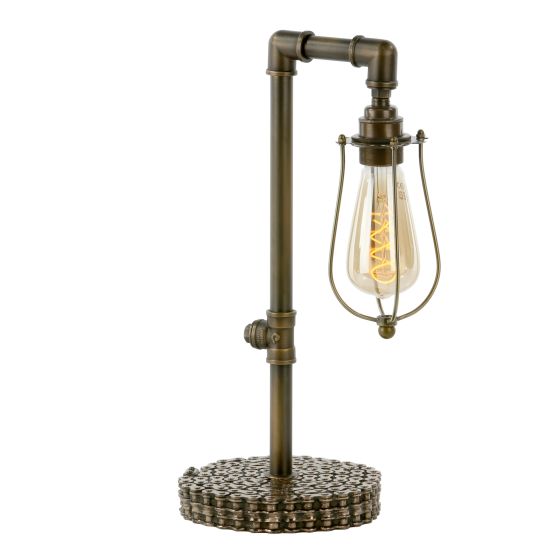 LOXLEY table lamp in bronze with cage