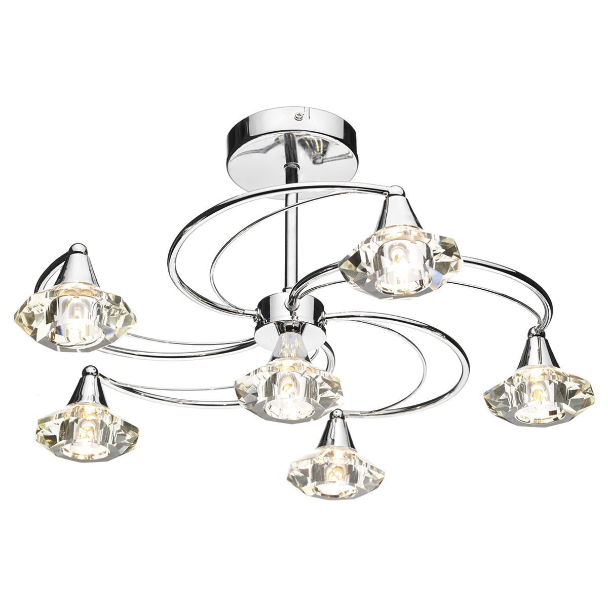 Luther 4/6/10Lt Semi Flush Crystal - Various Finishes