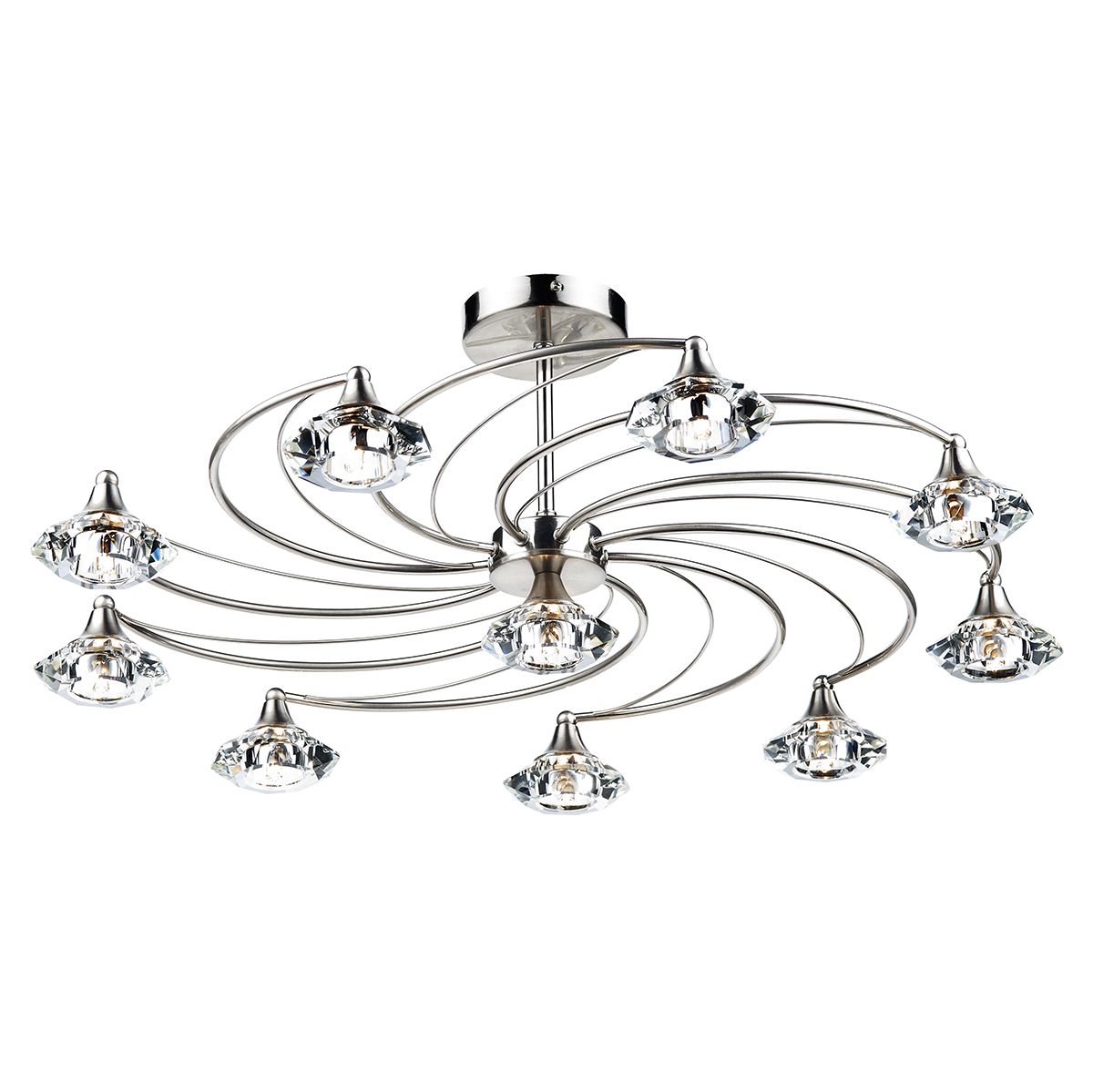 Luther 4/6/10Lt Semi Flush Crystal - Various Finishes