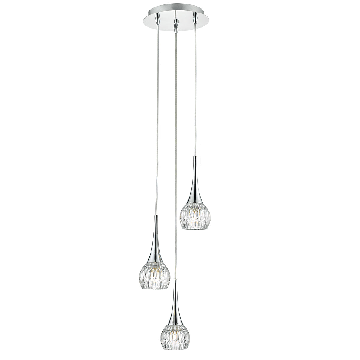 Lyall 3/5Lt Pendant Polished Chrome Glass G9
