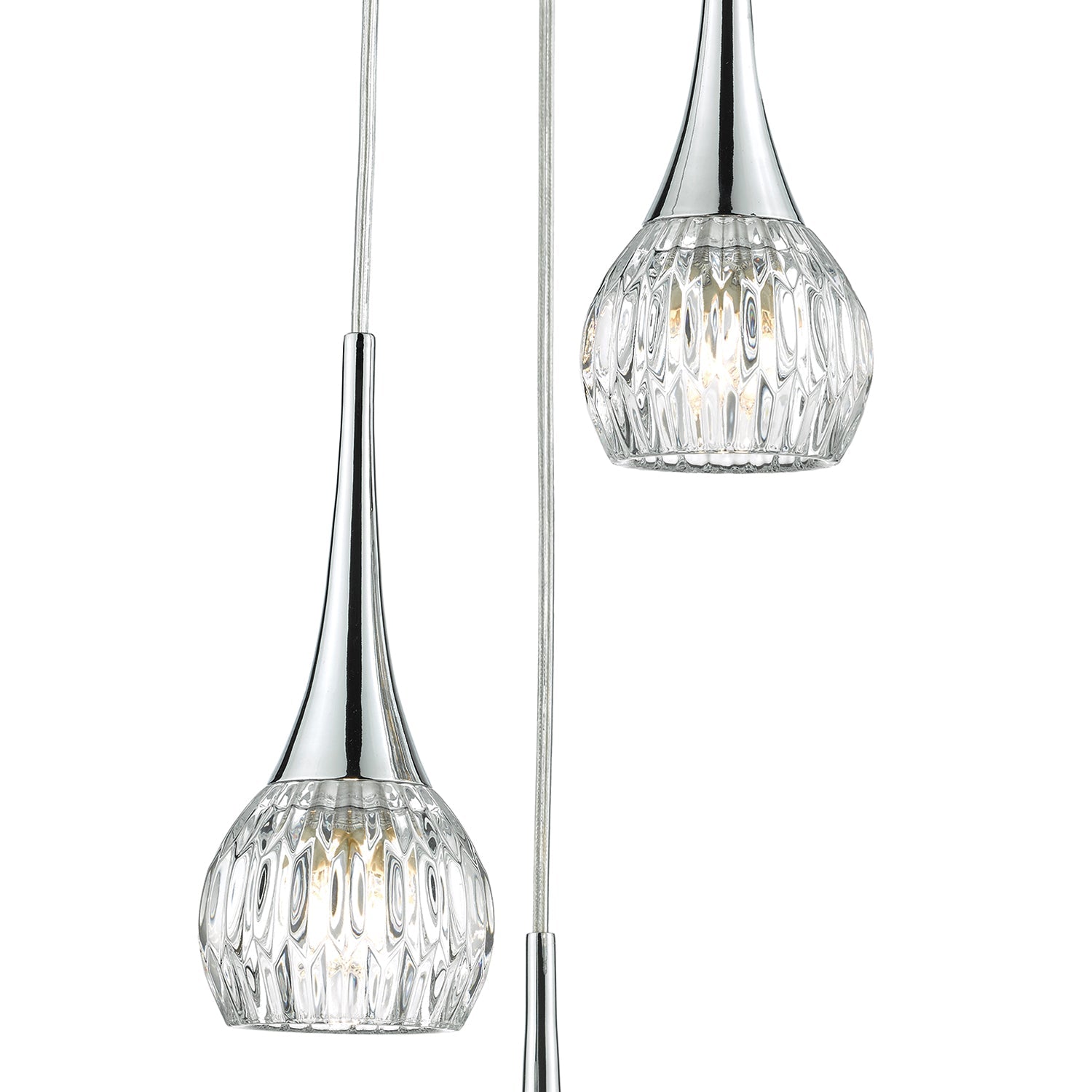 Lyall 3/5Lt Pendant Polished Chrome Glass G9