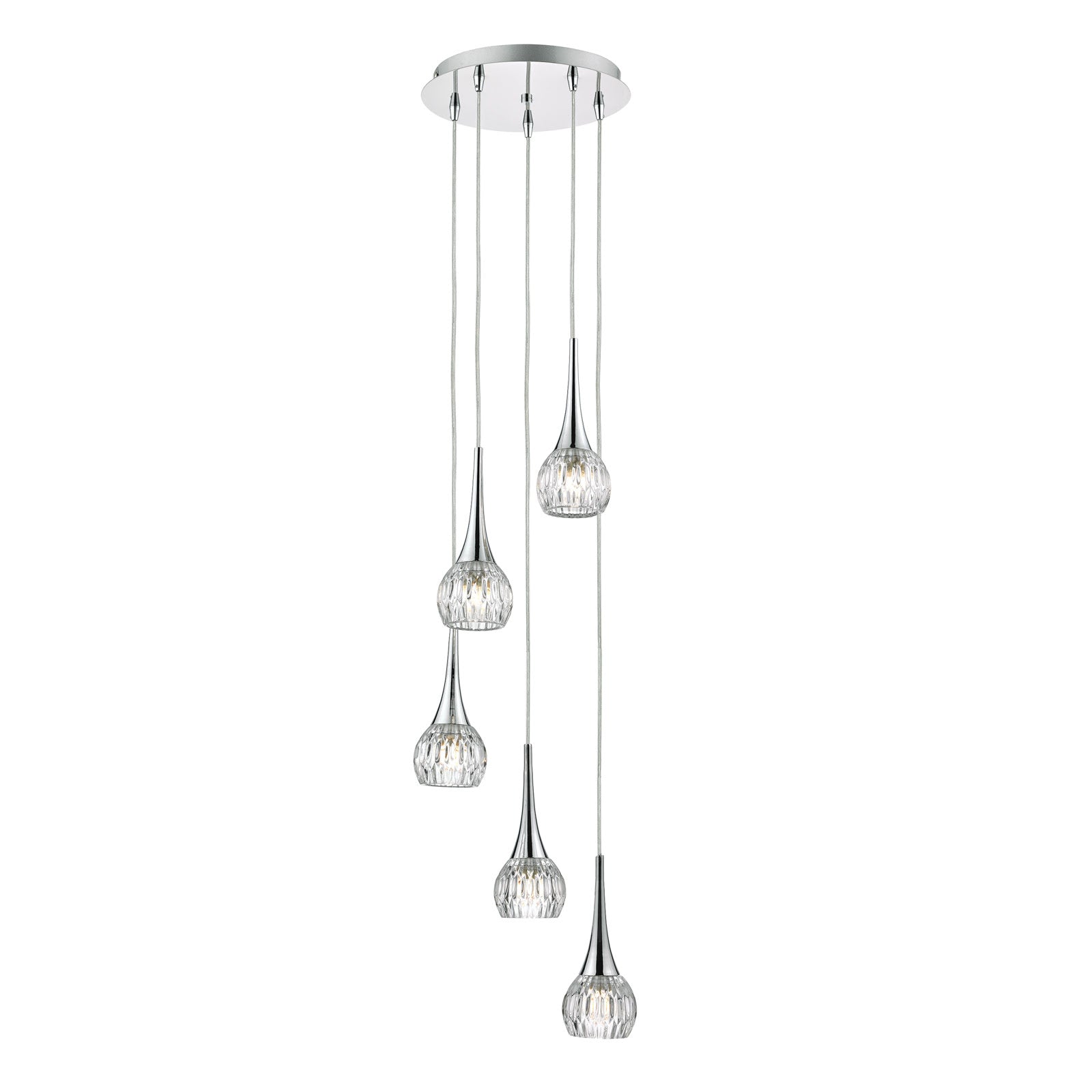 Lyall 3/5Lt Pendant Polished Chrome Glass G9