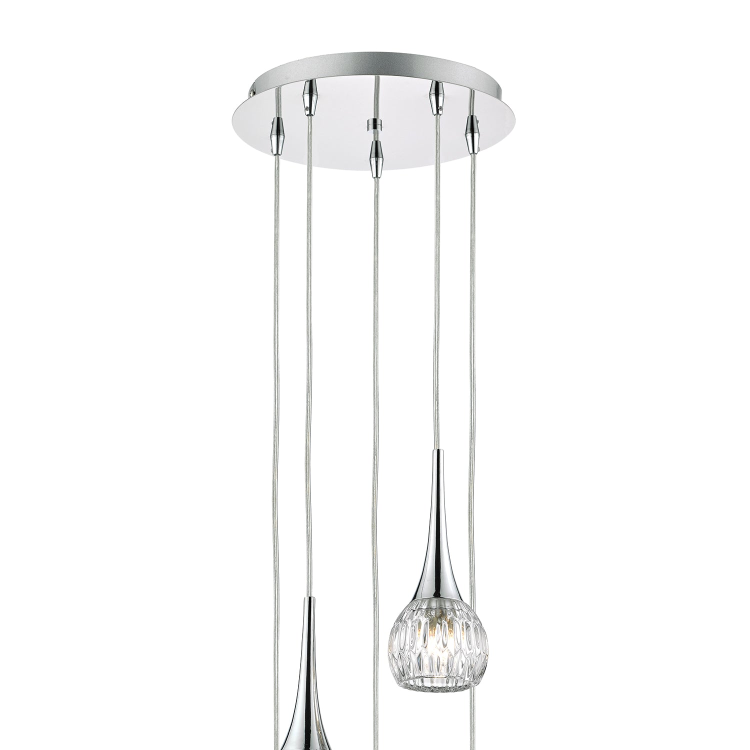 Lyall 3/5Lt Pendant Polished Chrome Glass G9