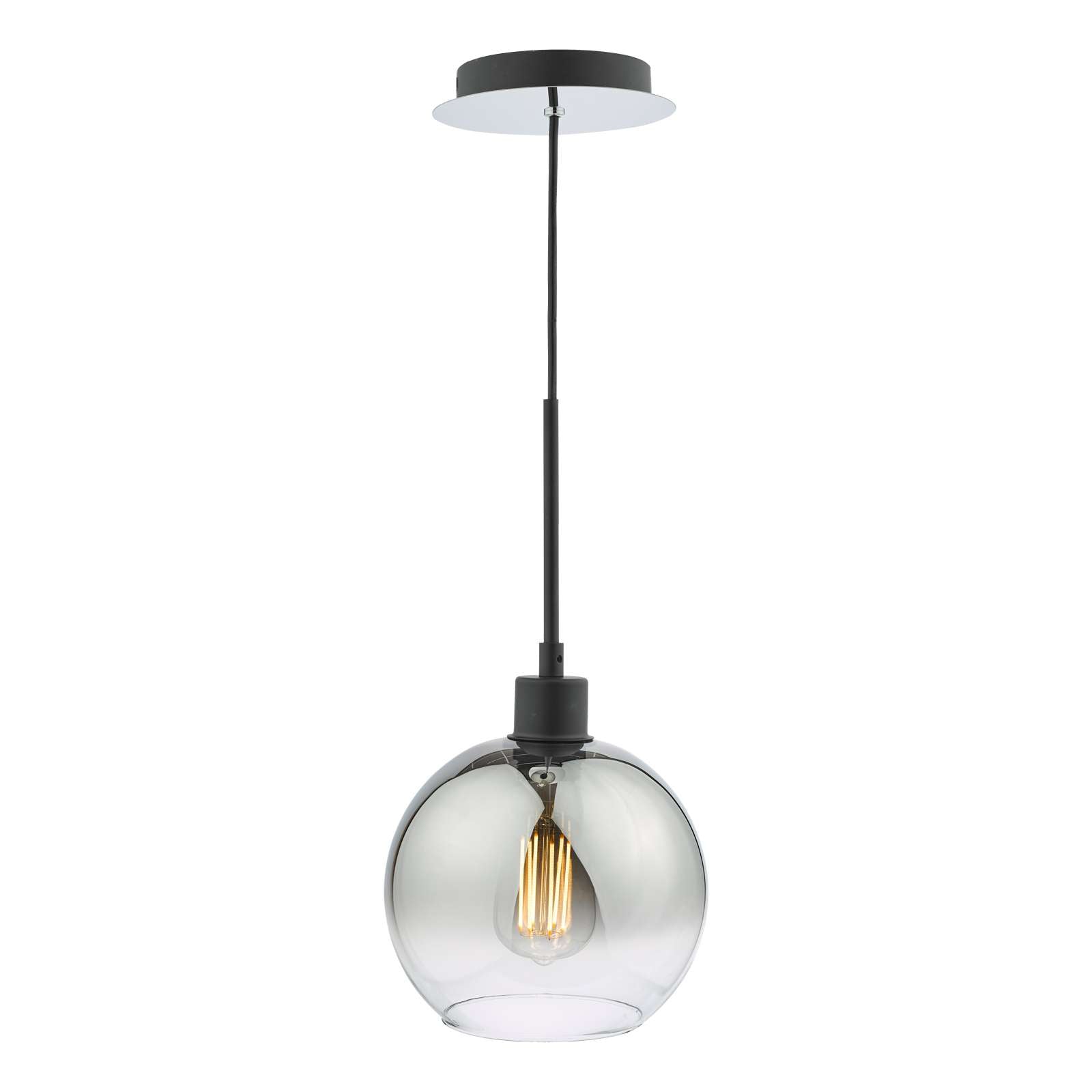 Lycia 1 Light Single Pendant Matt Black/Gold Finish