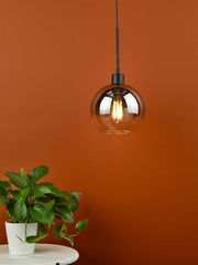 Lycia 1 Light Single Pendant Matt Black/Gold Finish