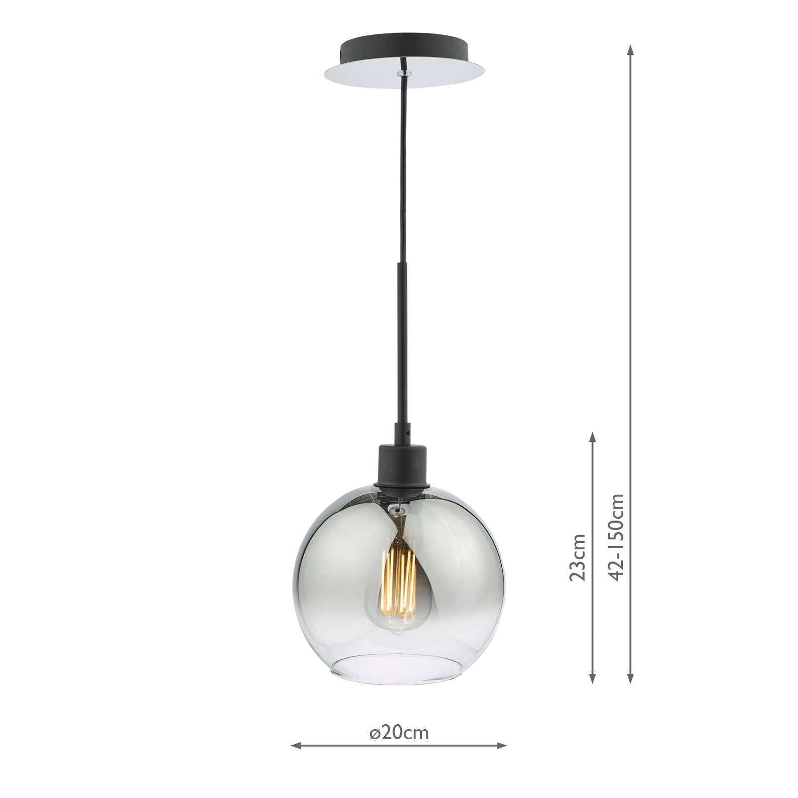 Lycia 1 Light Single Pendant Matt Black/Gold Finish