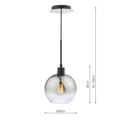 Lycia 1 Light Single Pendant Matt Black/Gold Finish