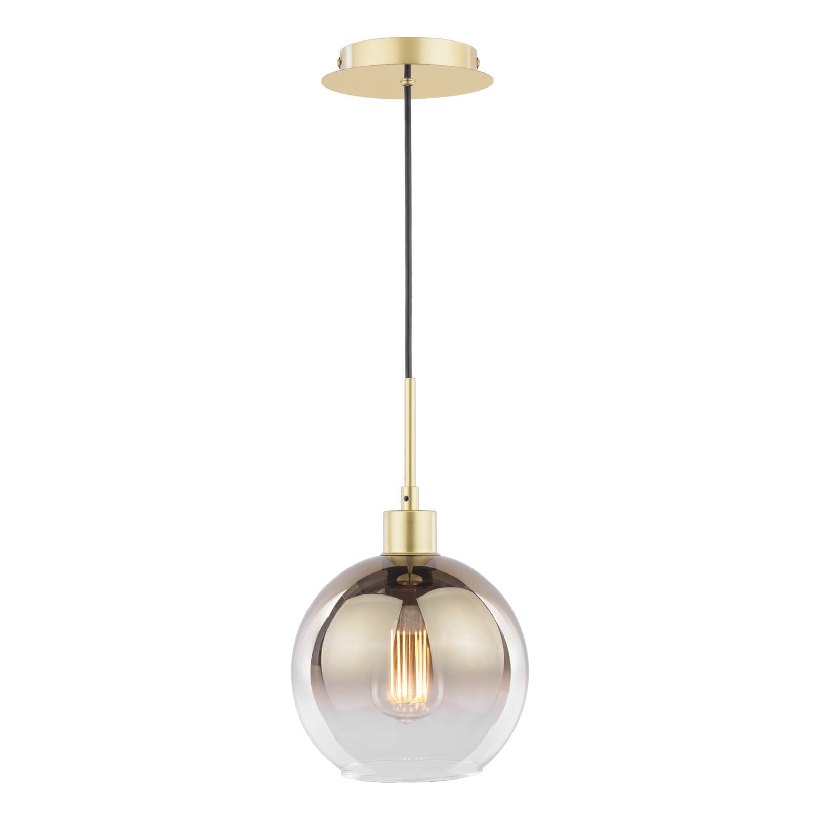 Lycia 1 Light Single Pendant Matt Black/Gold Finish